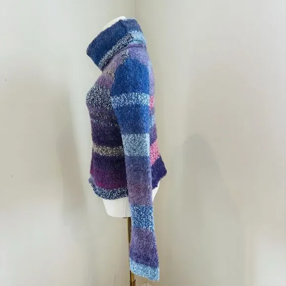 Free People My Girl Turtleneck Sweater Midnight Pearl Combo Women's Small Boho - Picture 4 of 11